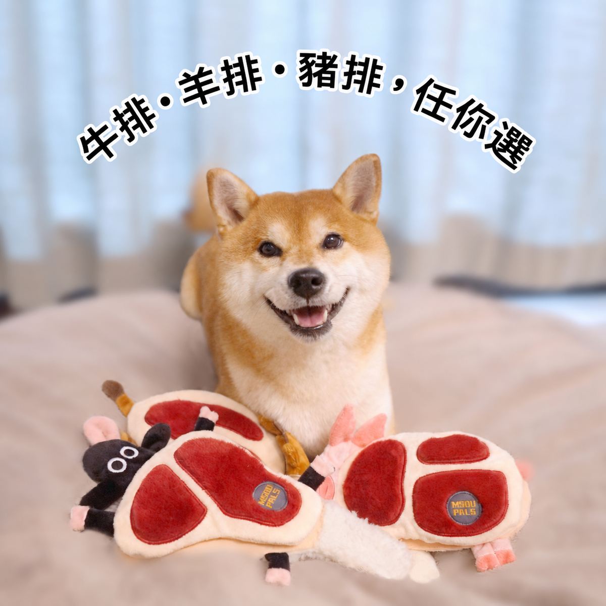 系列展示｜豬牛羊肉排發聲玩具｜牛排・豬排・羊排