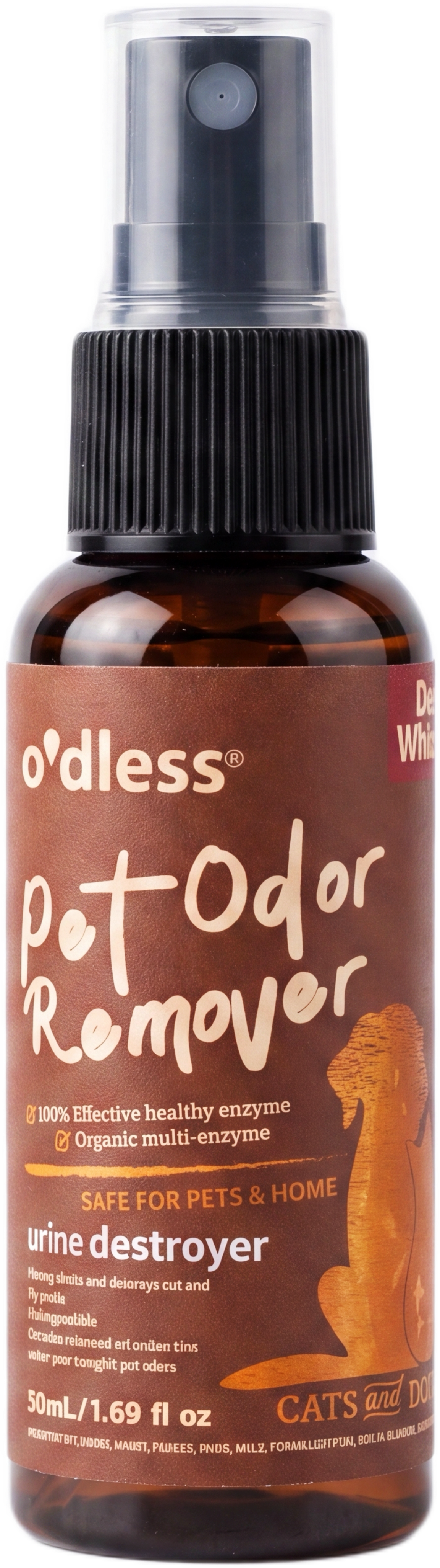 O'dless 寵物除臭噴霧（晨息）50mL Mini 原廠英文標籤商品照
