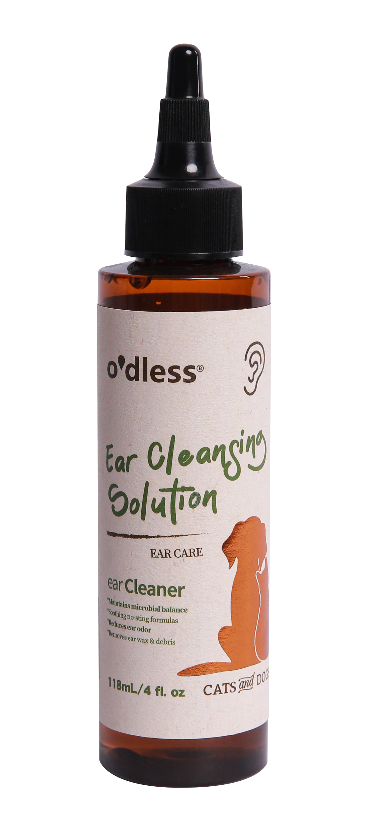 O'dless 寵物潔耳液 118mL 原廠英文標籤商品照