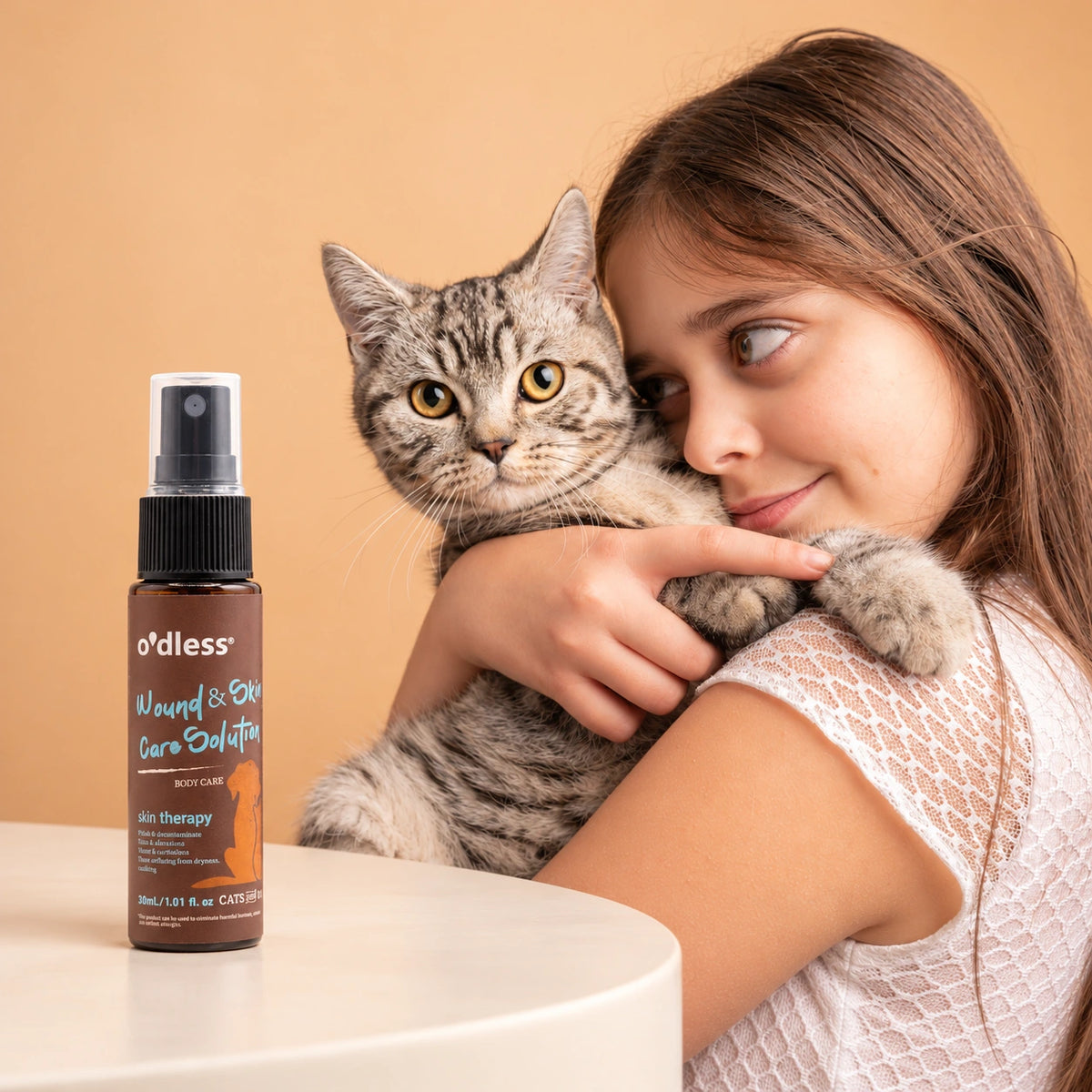 O'dless 寵物皮膚淨化噴霧-Mini 30mL 1:1 商品情境合成圖