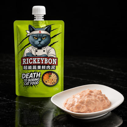 RICKEYBON 130g 鮮肉泥與餐盤情境